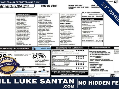 Used 2025 Cadillac CT5 Sport image 1