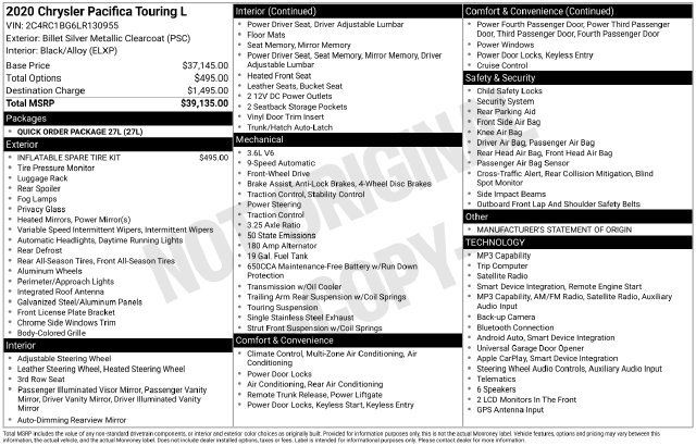 Used 2020 Chrysler Pacifica Touring-L FWD image 4