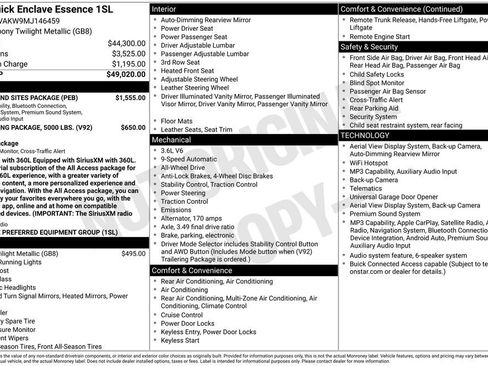 Used 2021 Buick Enclave Essence w/ Sound and Sites Package AWD/4WD image 10