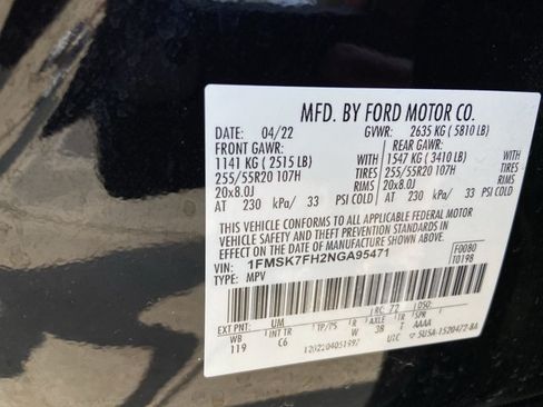 Used 2022 Ford Explorer Limited w/ Equipment Group 301A RWD image 32