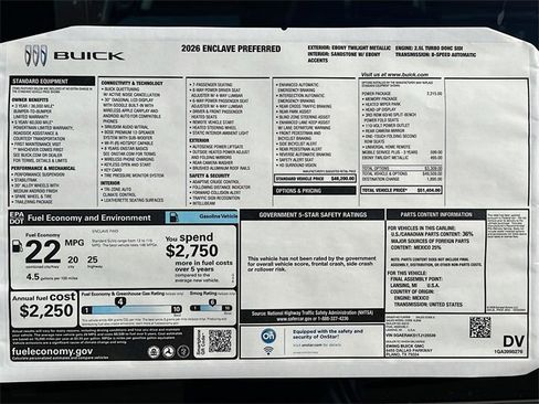 New 2026 Buick Enclave Preferred w/ Power Package image 21