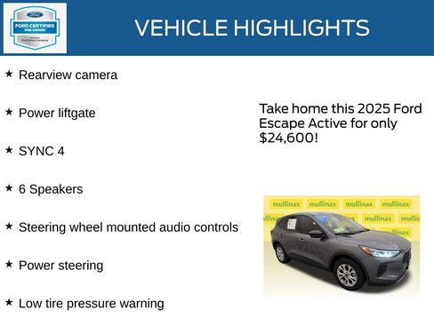 Certified 2025 Ford Escape Active FWD image 21