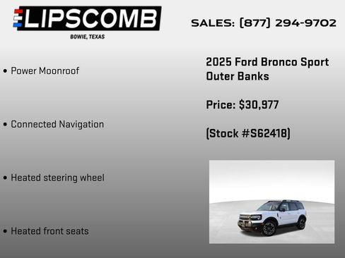 Used 2025 Ford Bronco Sport Outer Banks w/ Outer Banks Tech Package+ image 12