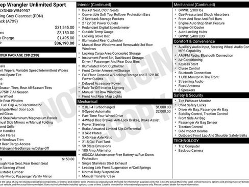 Used 2019 Jeep Wrangler Unlimited Sport AWD/4WD image 56