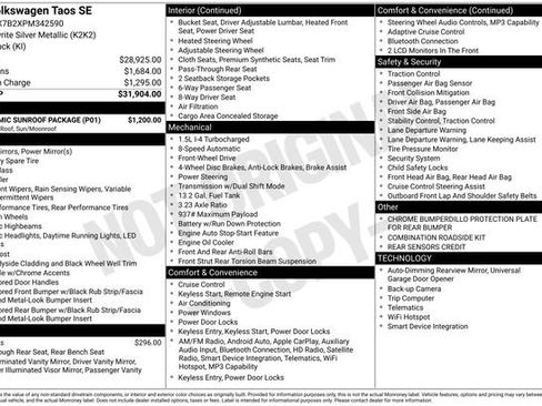 Certified 2023 Volkswagen Taos SE w/ Panoramic Sunroof Package FWD image 6