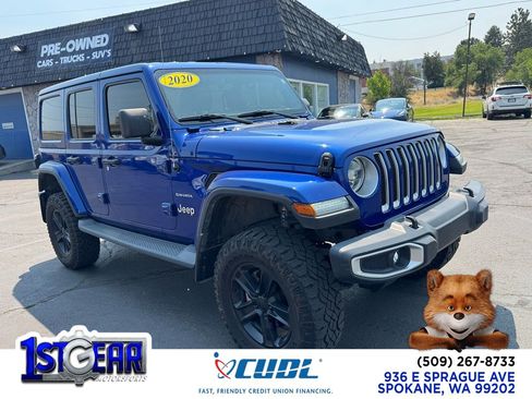 Used 2020 Jeep Wrangler Unlimited Sahara w/ Uconnect 4C Nav & Sound Group AWD/4WD image 1