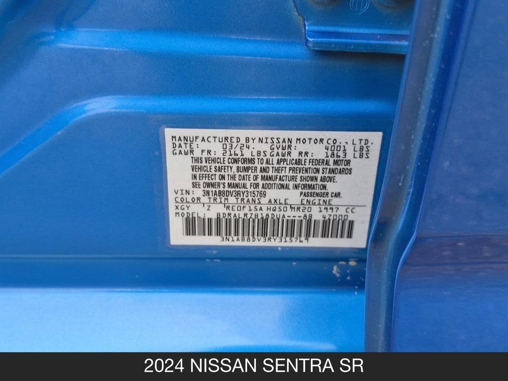Certified 2024 Nissan Sentra SR FWD image 24