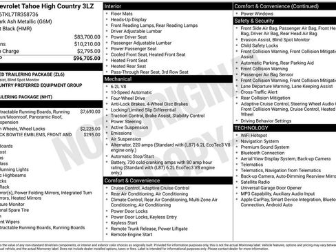 New 2026 Chevrolet Tahoe High Country AWD/4WD image 48