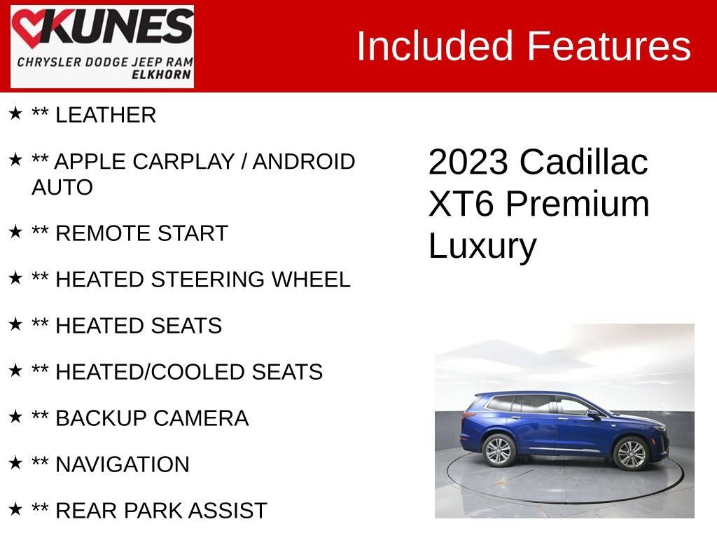 Used 2023 Cadillac XT6 Premium Luxury w/ Platinum Package AWD/4WD image 2