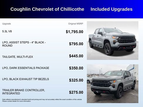 Used 2024 Chevrolet Silverado 1500 Custom Trail Boss w/ LPO, Dark Essentials Package image 3