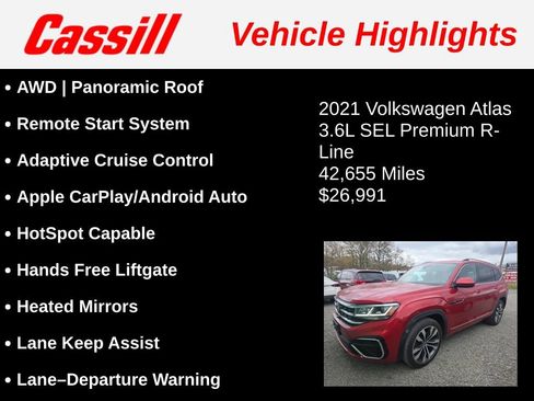 Used 2021 Volkswagen Atlas SEL Premium AWD/4WD image 3