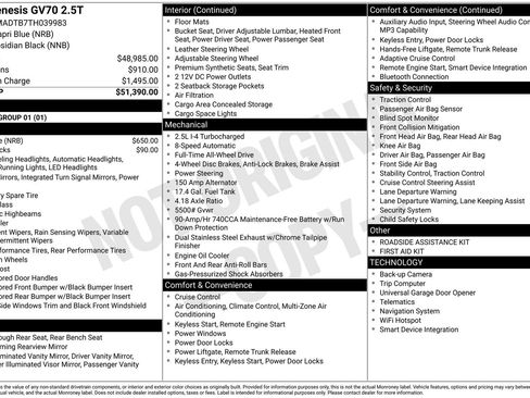 Used 2026 Genesis GV70 2.5T image 3