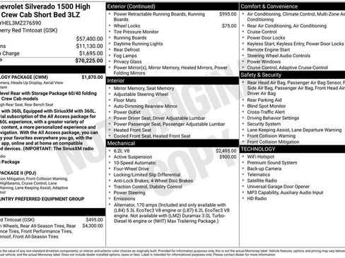 Used 2021 Chevrolet Silverado 1500 High Country w/ Technology Package AWD/4WD image 2