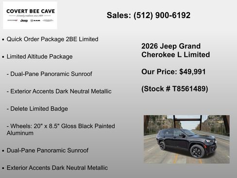 New 2026 Jeep Grand Cherokee L Limited RWD image 6