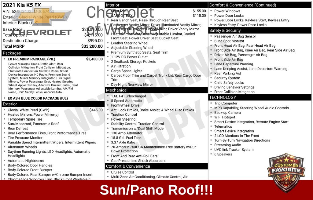 Used 2021 Kia K5 EX w/ EX Premium Package FWD image 1