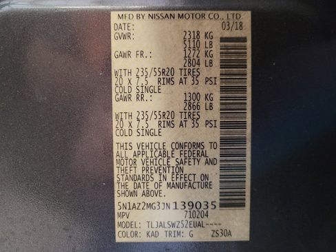 Used 2018 Nissan Murano Platinum w/ Cargo Package FWD image 33