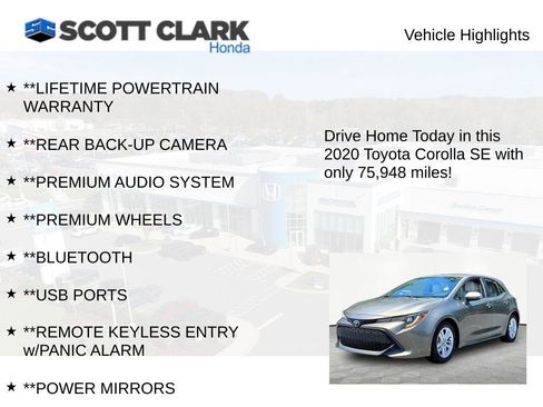 Used 2020 Toyota Corolla SE FWD image 12