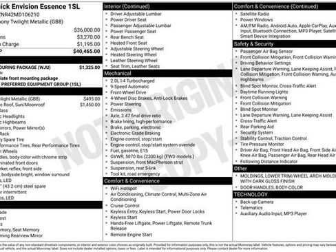 Certified 2021 Buick Envision Essence w/ Sport Touring Package image 16
