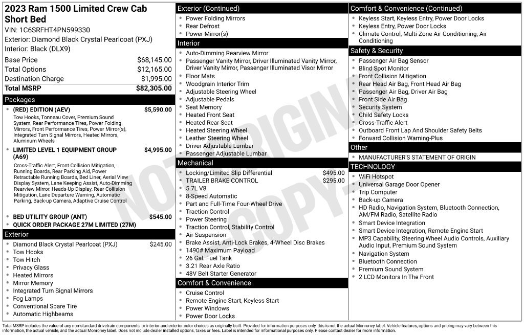 Used 2023 RAM 1500 Limited w/ (RED) Edition AWD/4WD image 2