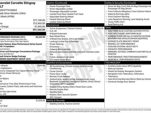 New 2026 Chevrolet Corvette Stingray w/ Z51 Performance Package image 36