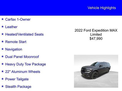 Used 2022 Ford Expedition Max Limited RWD image 2