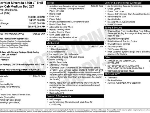 Used 2021 Chevrolet Silverado 1500 LT Trail Boss w/ Bed Protection Package AWD/4WD image 42