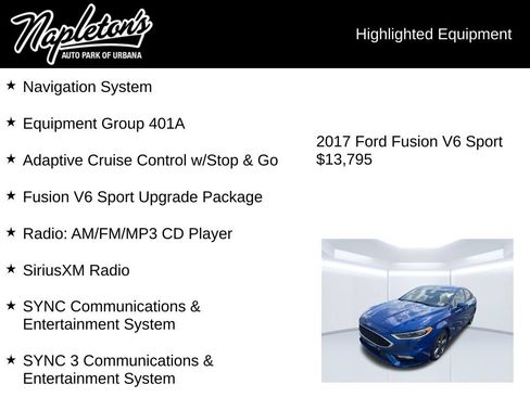 Used 2017 Ford Fusion Sport w/ Equipment Group 401A AWD/4WD image 4