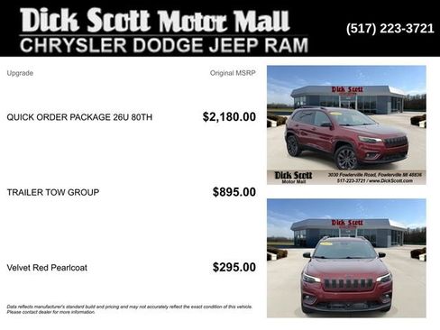 Certified 2021 Jeep Cherokee Latitude Lux 80th Anniv w/ Quick Order Package 26U 80TH image 5