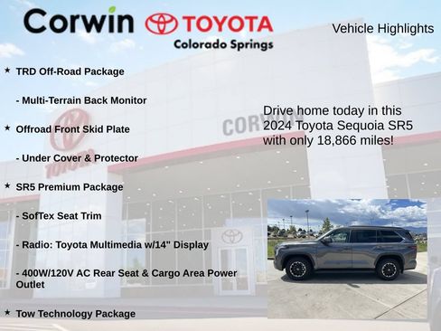 Used 2024 Toyota Sequoia SR5 w/ SR5 Premium Package AWD/4WD image 7