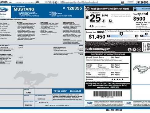 Used 2018 Ford Mustang Coupe w/ Equipment Group 101A RWD image 28