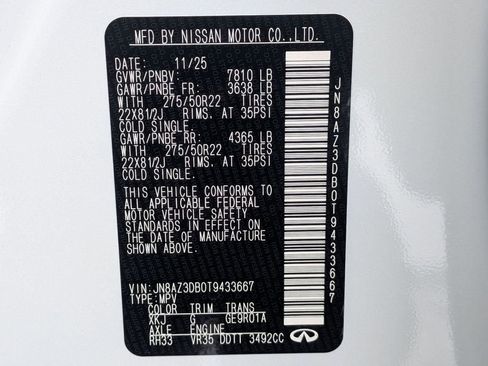 New 2026 INFINITI QX80 4WD w/ Sport Exterior Package image 35