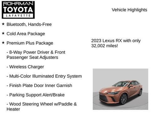 Used 2023 Lexus RX 350 Premium Plus w/ Cold Area Package AWD/4WD image 8