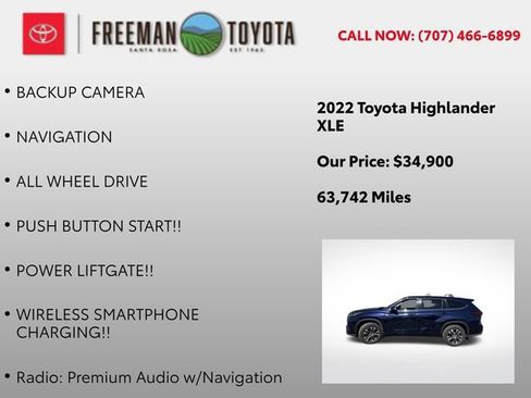Used 2022 Toyota Highlander XLE AWD/4WD image 9