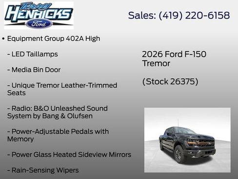 New 2026 Ford F150 Tremor w/ Equipment Group 402A High AWD/4WD image 23