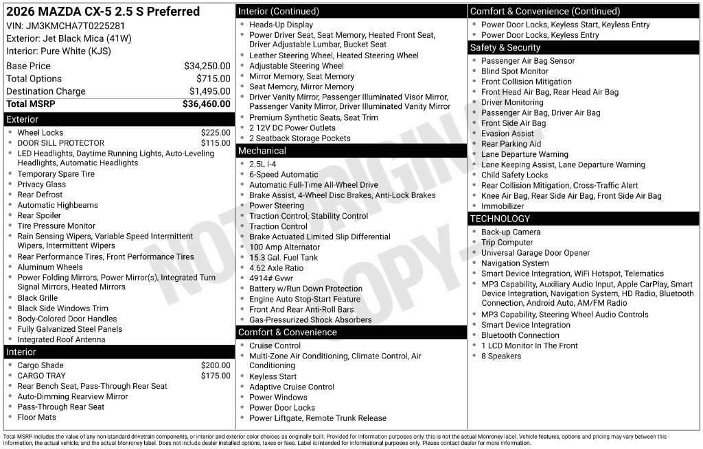 New 2026 MAZDA CX-5 Preferred AWD/4WD image 3