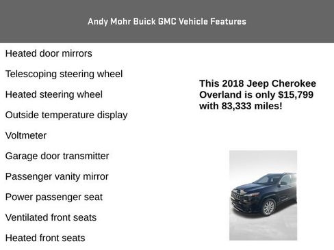Used 2018 Jeep Cherokee Overland AWD/4WD image 12