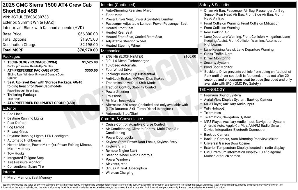 Certified 2025 GMC Sierra 1500 AT4 w/ Technology Package AWD/4WD image 22