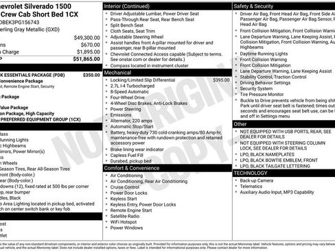 Used 2023 Chevrolet Silverado 1500 Custom w/ LPO, Dark Essentials Package AWD/4WD image 44