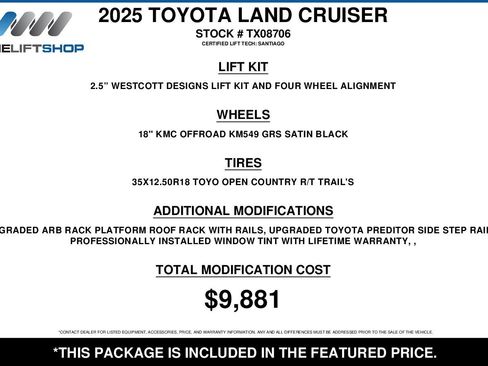 Used 2025 Toyota Land Cruiser w/ Premium Package AWD/4WD image 2