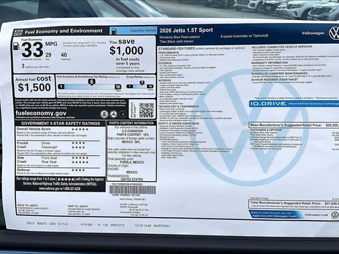 New 2026 Volkswagen Jetta Sport image 19