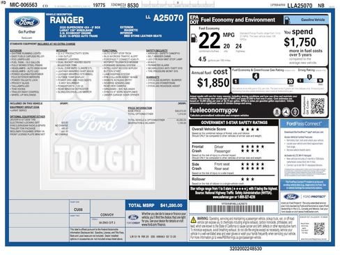 Used 2020 Ford Ranger Lariat w/ Trailer Tow Package AWD/4WD image 4