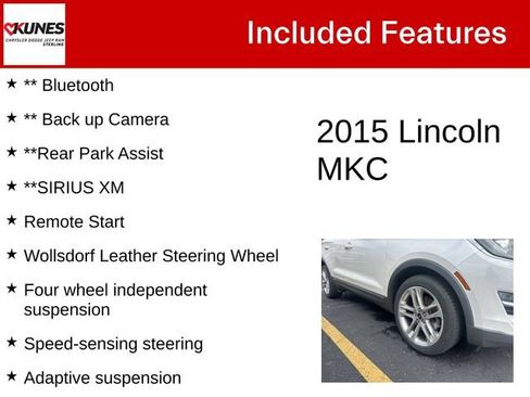 Used 2015 Lincoln MKC AWD w/ Equipment Group 102A Reserve image 5