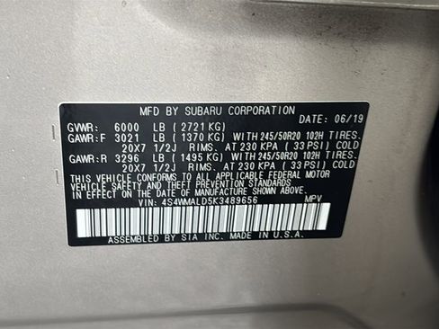 Used 2019 Subaru Ascent Limited w/ Popular Package #2A image 44