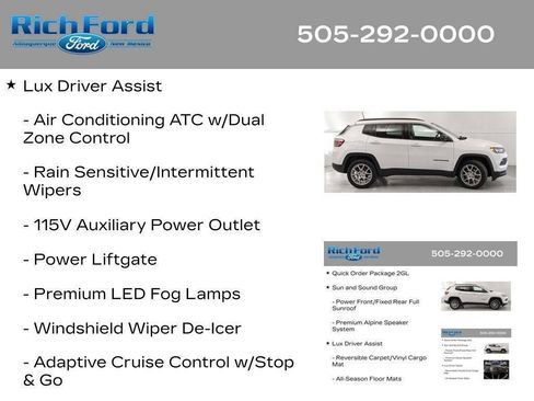 Used 2022 Jeep Compass Latitude w/ Sun and Sound Group AWD/4WD image 58