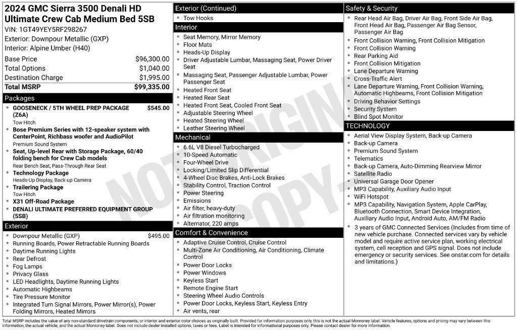 Used 2024 GMC Sierra 3500 Denali Ultimate AWD/4WD image 2