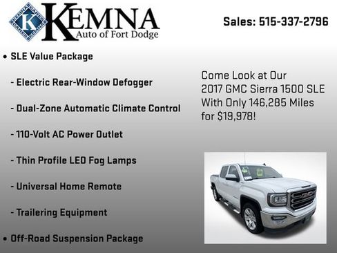 Used 2017 GMC Sierra 1500 SLE w/ SLE Value Package image 31