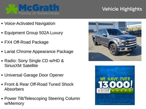 Used 2016 Ford F150 Lariat w/ Equipment Group 502A Luxury AWD/4WD image 6
