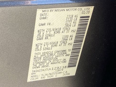 Certified 2020 Nissan Murano S w/ Technology Package image 34