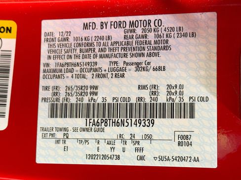 Used 2022 Ford Mustang Premium w/ Security Package image 38