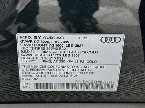 Certified 2024 Audi Q8 e-tron Prestige w/ Prestige Package AWD/4WD image 31